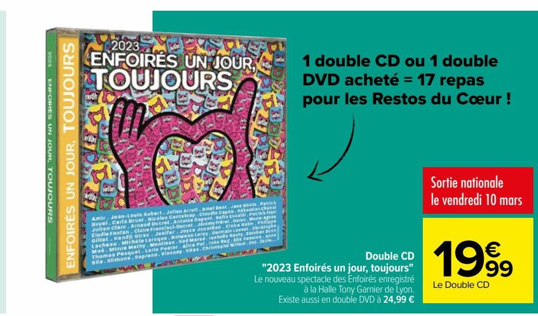 Double CD "2023 Enfoirés un jour, toujours"