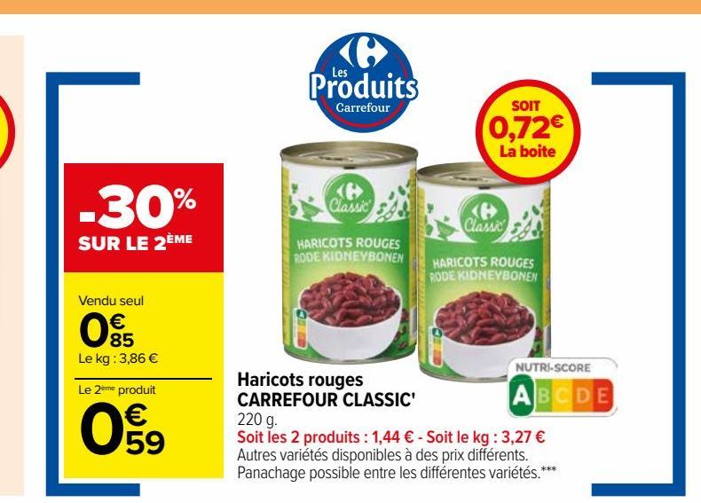 Haricots rouges CARREFOUR CLASSIC'