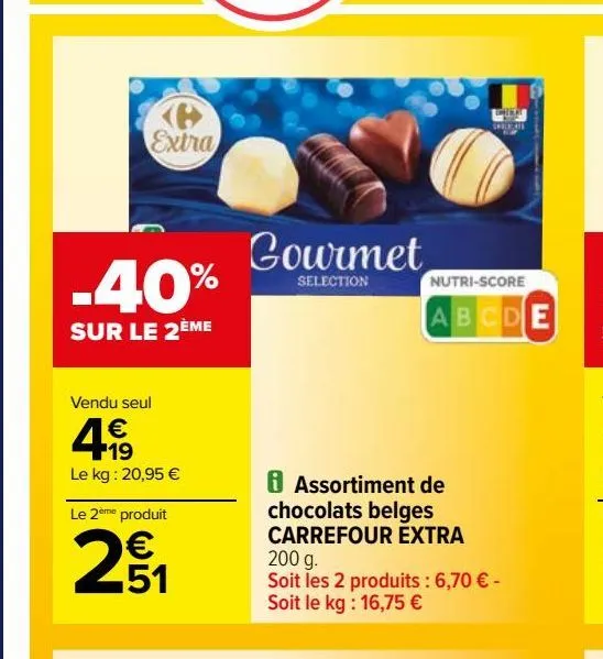 assortiment de chocolats belges carrefour extra