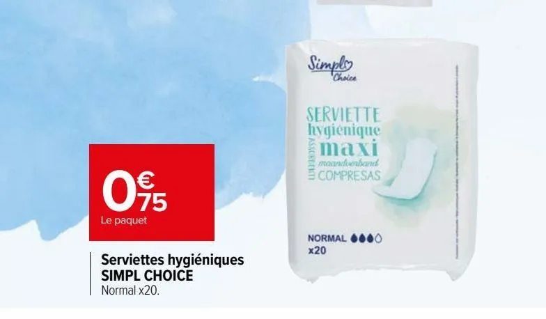 serviettes hygiéniques simpl choice