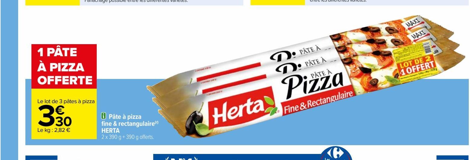 Pâte à pizza fine & rectangulaire(r) HERTA