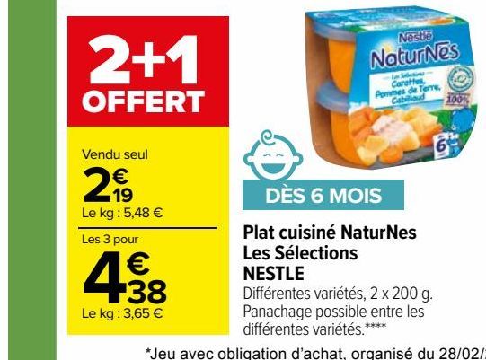 Plat cuisiné NaturNes Les Sélections NESTLE
