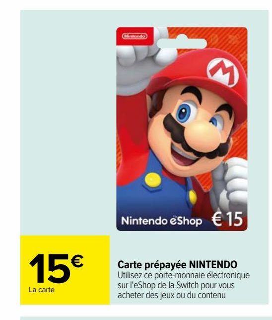 Carte prépayée NINTENDO