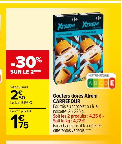 Goûters dorés Xtrem CARREFOUR