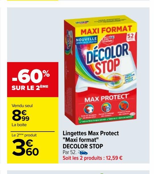 Lingettes Max Protect "Maxi format" DECOLOR STOP