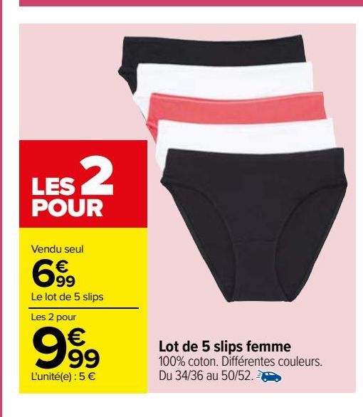 Lot de 5 slips femme