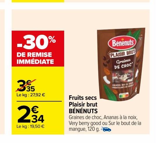 Fruits secs Plaisir brut BÉNÉNUTS