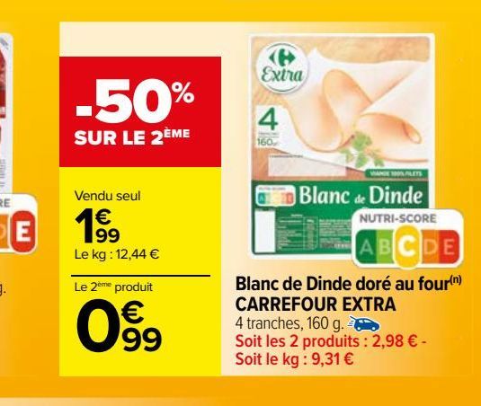 Blanc de Dinde doré au four(n) CARREFOUR EXTRA