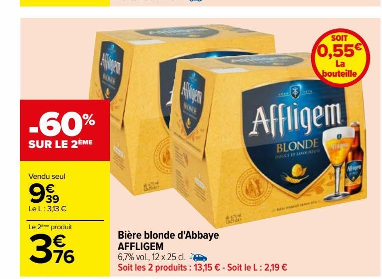 Bière blonde d'Abbaye AFFLIGEM