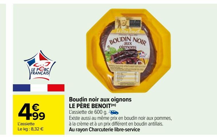 Boudin noir aux oignons LE PÈRE BENOIT(m)