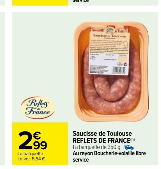 Saucisse de Toulouse REFLETS DE FRANCE(n)