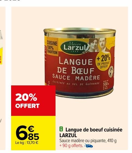 Langue de boeuf cuisinée LARZUL