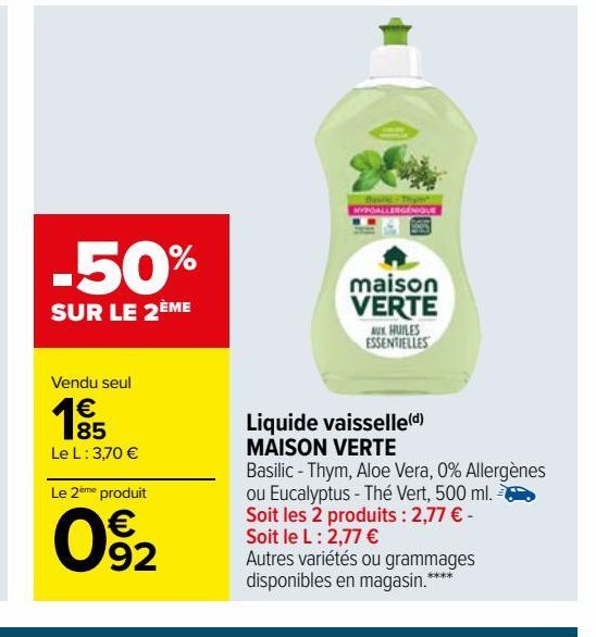 Liquide vaisselle(d) MAISON VERTE