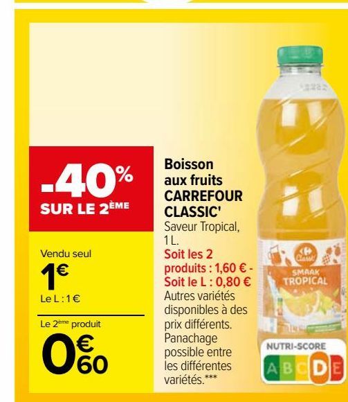 Boisson aux fruits CARREFOUR CLASSIC'