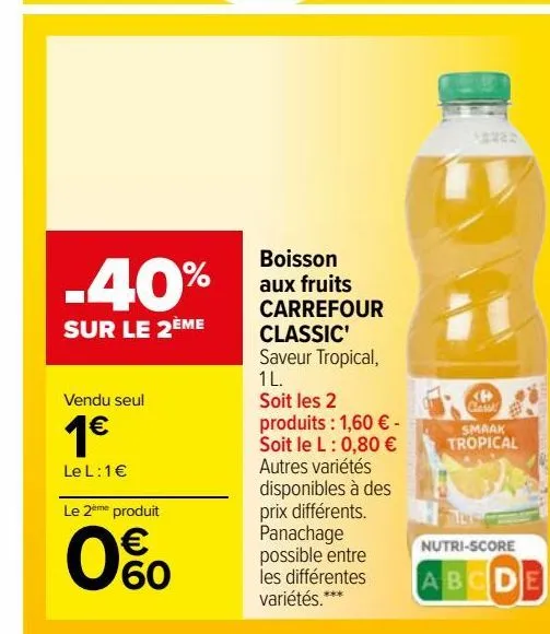 boisson aux fruits carrefour classic'