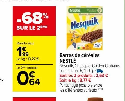 barres de céréales nestlé