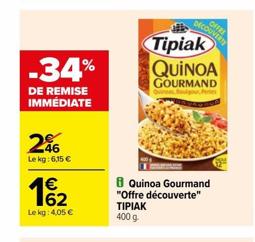 Quinoa Gourmand "Offre découverte" TIPIAK