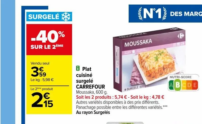 plat cuisiné surgelé carrefour