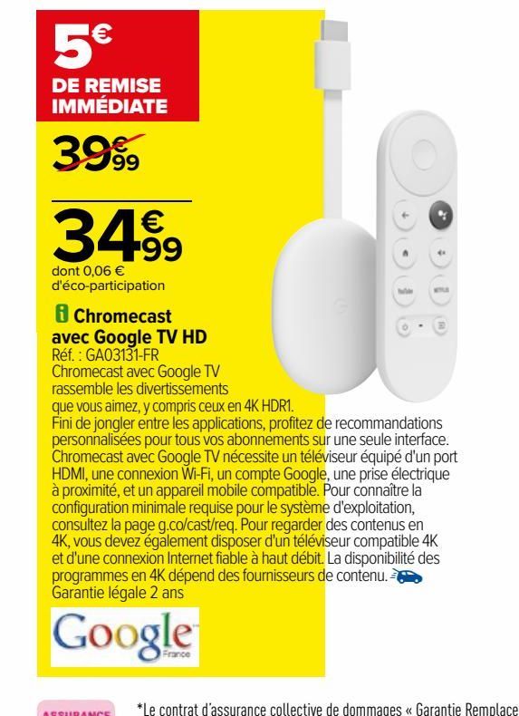 Chromecast avec Google TV HD
