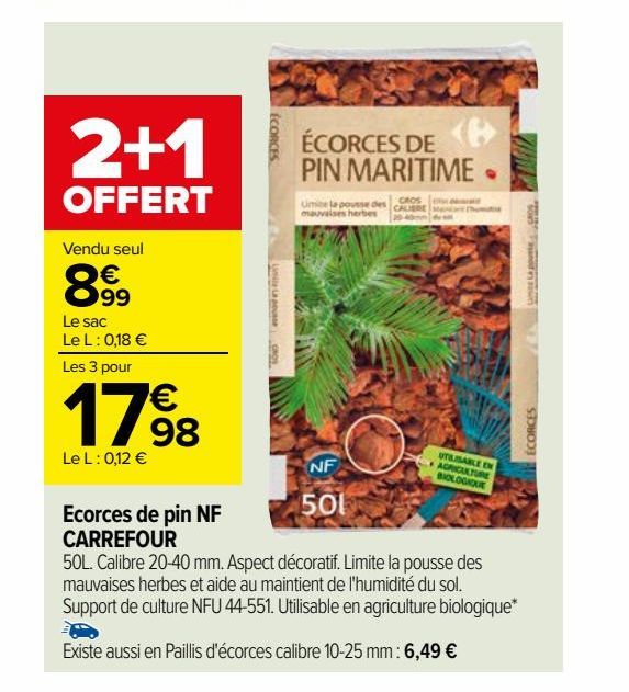 Ecorces de pin NF CARREFOUR