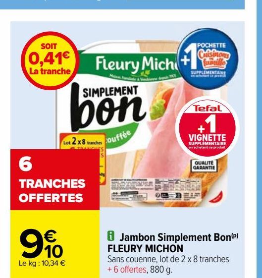 Jambon Simplement Bon(p) FLEURY MICHON