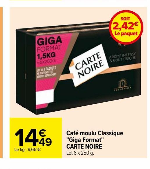 Café moulu Classique "Giga Format" CARTE NOIRE