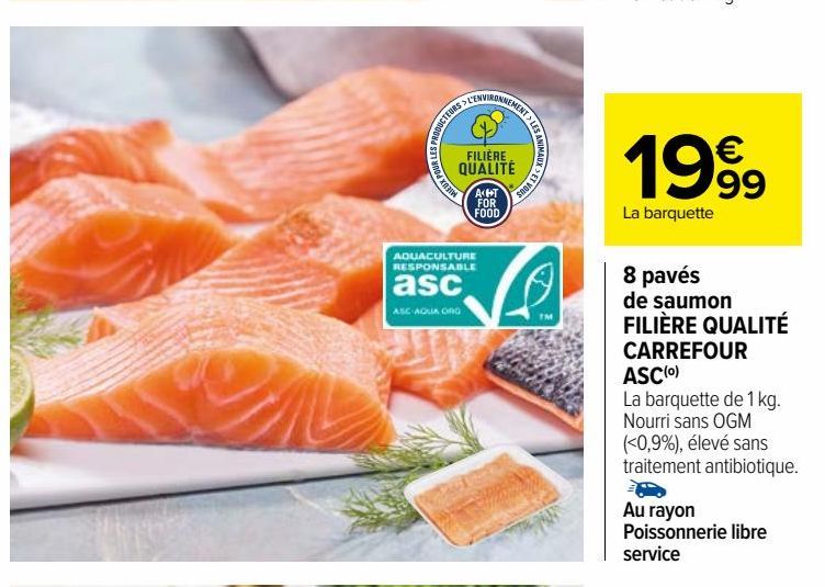 8 pavés de saumon FILIÈRE QUALITÉ CARREFOUR ASC(o)