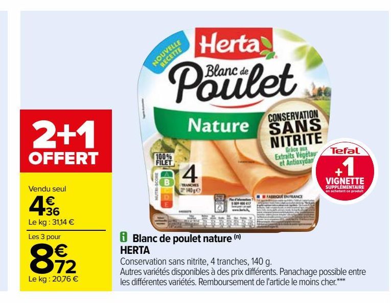 Blanc de poulet nature (n) HERTA