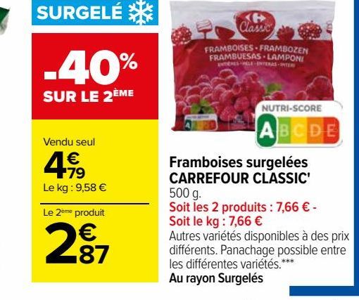 Framboises surgelées CARREFOUR CLASSIC'