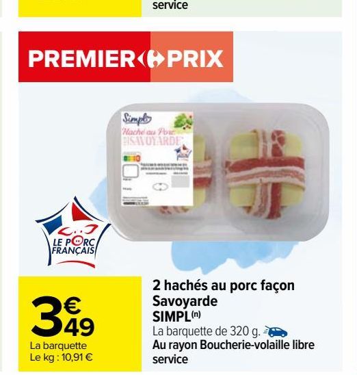 2 hachés au porc façon Savoyarde SIMPL(n)