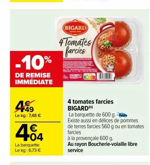 4 tomates farcies bigard(n)
