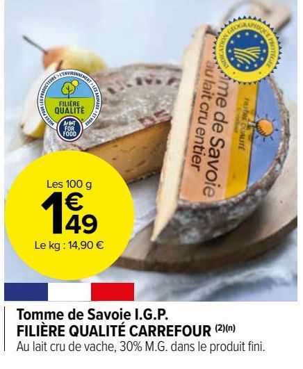 tomme de savoie igp filière qualité carrefour