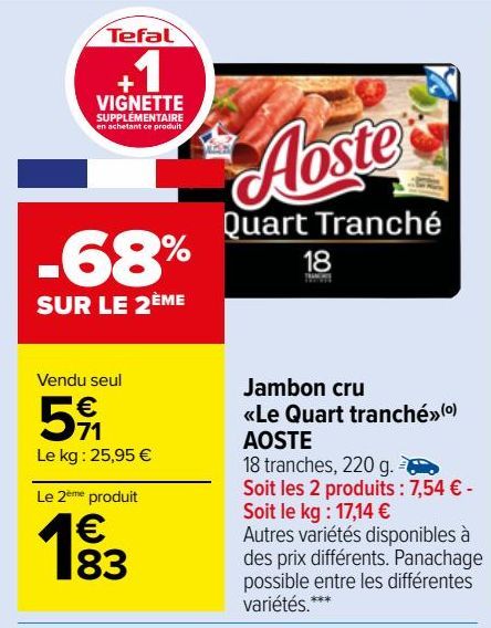 jambon <<le quart tranché>> Aoste