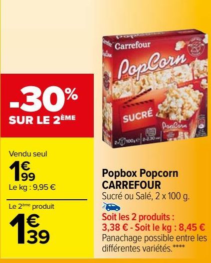 popbox pop-corn Carrefour