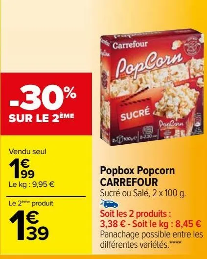 popbox pop-corn carrefour