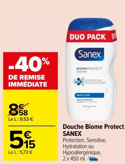 douche biome protect Sanex