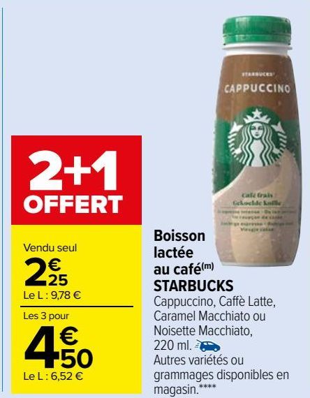 boisson lactée au café Starbucks