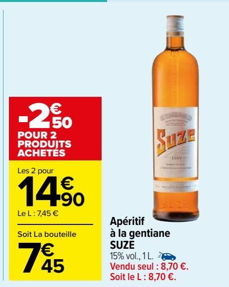 apéritifs à la gentiane Suze