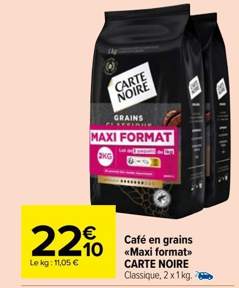 café en grains <<maxi format>> Carte noire