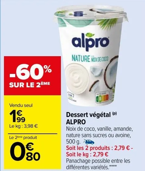 dessert végétal alpro