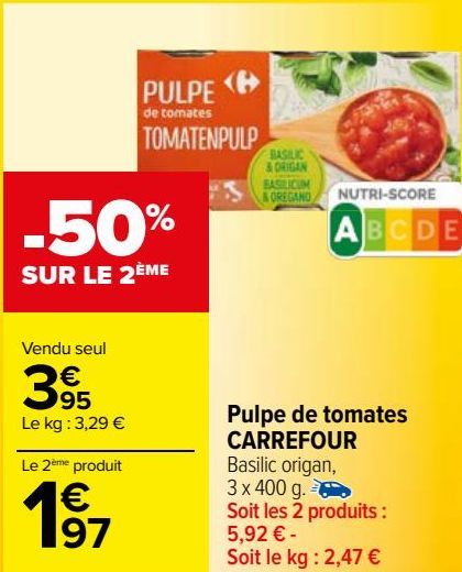 pulpe des tomates Carrefour