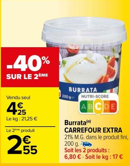 Burrata Carrefour extra