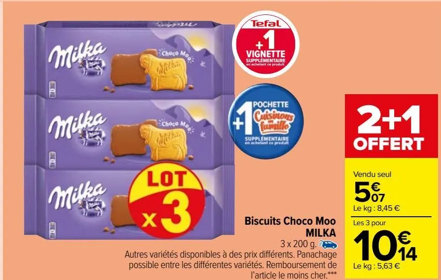 biscuits choco moo milka