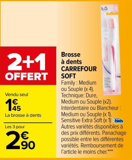 brosse à dents Carrefour soft