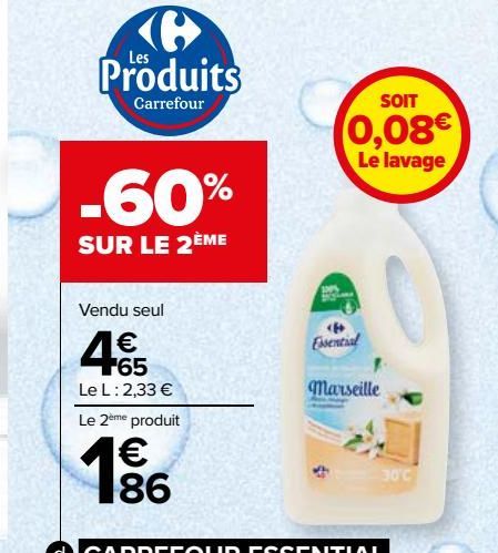 lessive liquide Carrefour essential