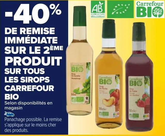 tous les sirops carrefour bio 