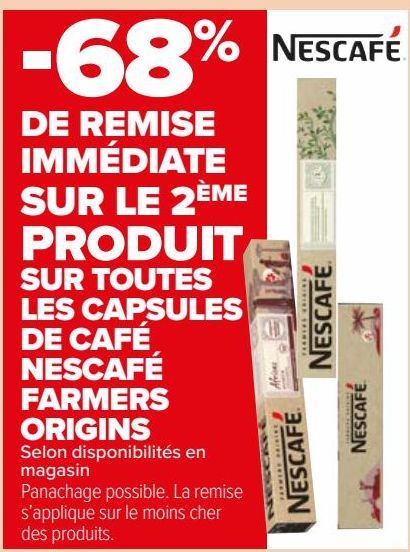 TOUTES CAPSULES DE CAFE NESCAFE FARMERS ORIGINS