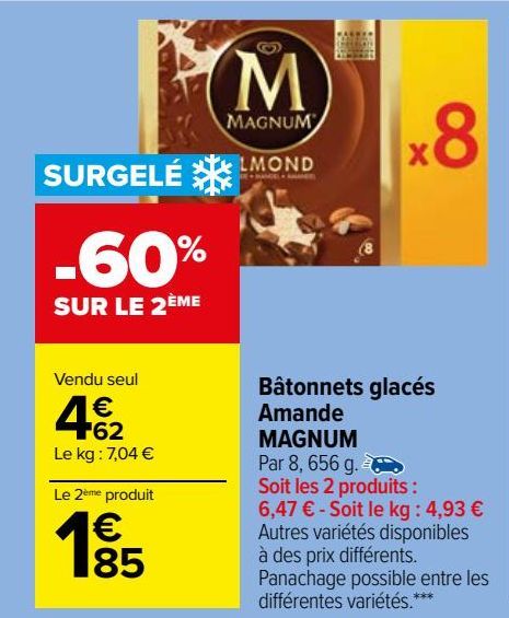 bâtonnets glacés amande Magnum