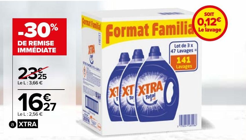 lessive <<Format familial>> X-tra