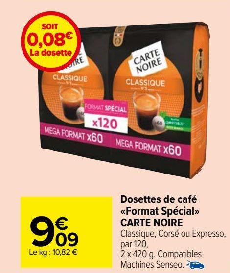 dosettes de café <<format spécial>> Carte noire